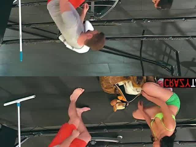 After hard boxing session breasty Ava Ebony is willing for hardcore booty screwing