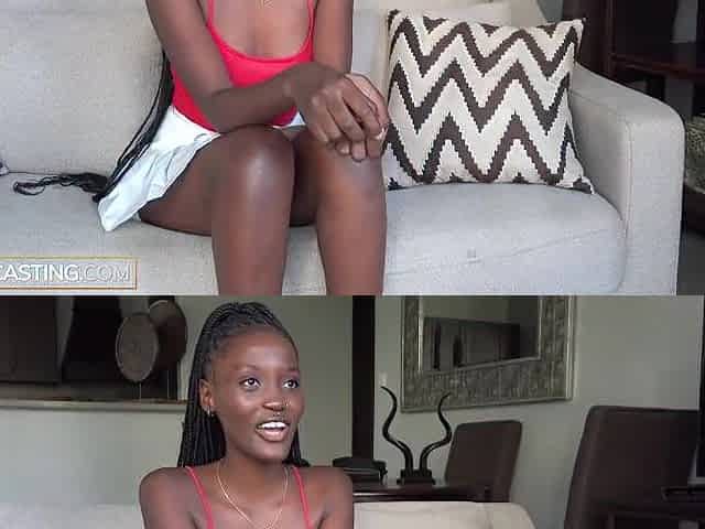 Hot Natural Ebony Model Unfathomable Mouths Rod & Gets Screwed Coarse In Casting