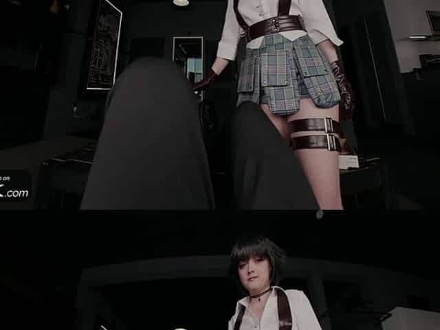VR Conk: Teen Lady in Uniform Sucks Giant Penis In Cosplay Porn