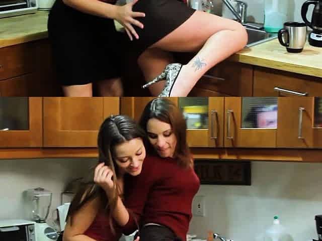 LICENSED TO LICK - 2 Milfs Devour Each Other In Kitchen