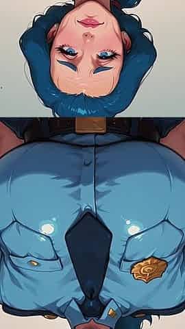Blue Hair Ai Fanart Police Officer