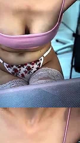 Cute curly brunette solo webcam masturbation