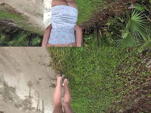 Horny Wife Fingering Herself in Public