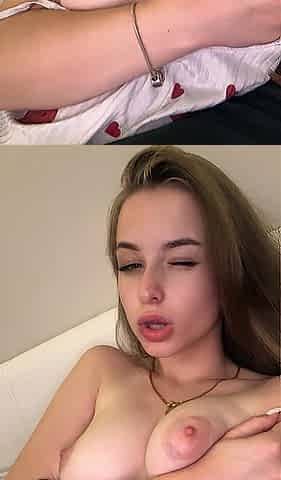 Squeezing my titties with one as well as the other arms, topless and giving u that lewd bedroom gaze. OnlyFans.