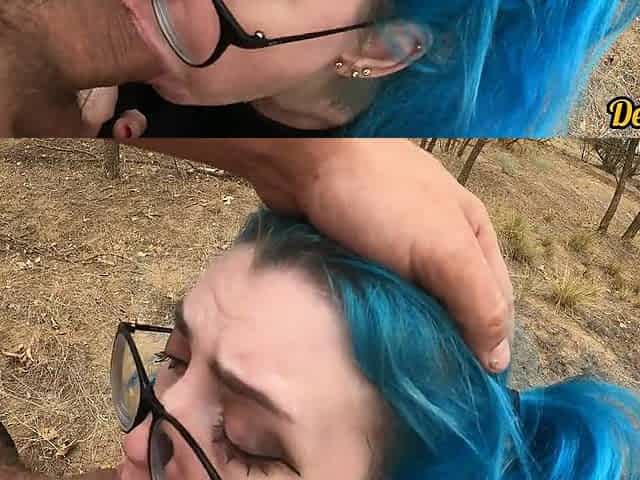 hawt cute schoolgirl with blue hair loves to have ass slam in a car after school