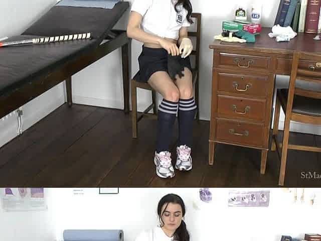 Lola Plays with Latex Gloves as She Strips