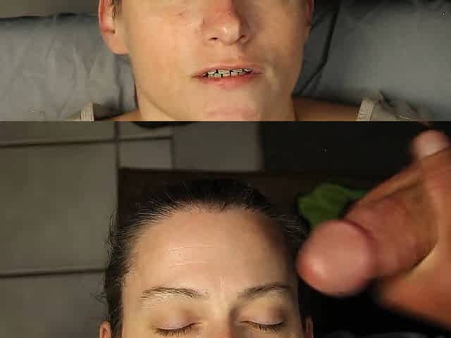 Massive cum blast in my banging face