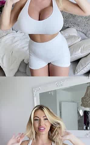 Beautiful blonde nanny and big boobed blonde MILF get pumped