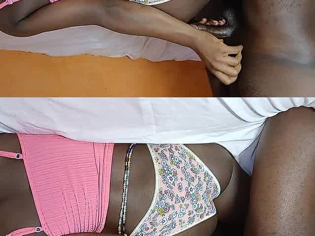 Skinny thick afro teen screwed