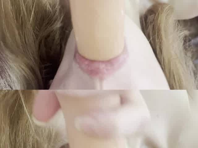 A little anal play with my sweet ass and a juicy, wet, sloppy blowjob for my dildo