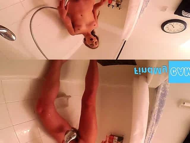 Orgasmic Shower Solo with a Big-Assed Blonde