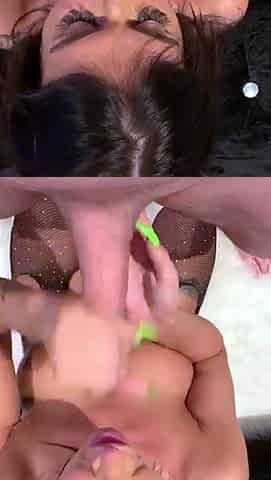 Sexy Brunette POV Blowjob Pornstars Swallow Cum