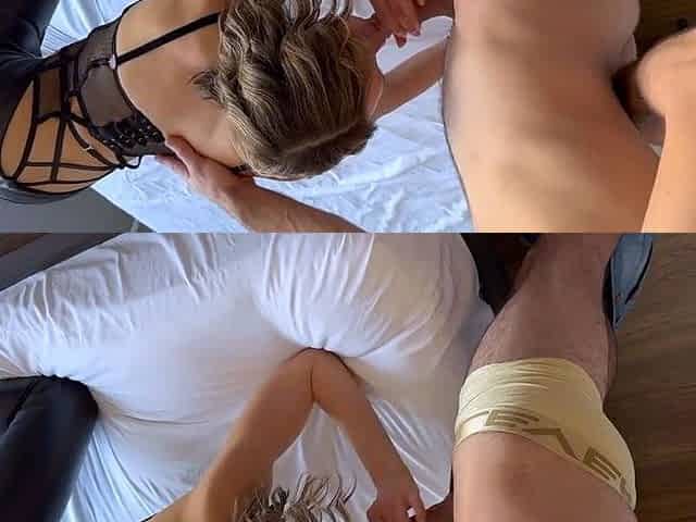 Husband Watches Wife In Leather Pants Creampied By Another