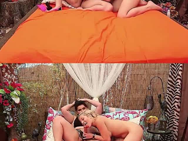 Angelina Castro Bangs Cristi Ann's Snatch Raw Using Her Thong On Gear!