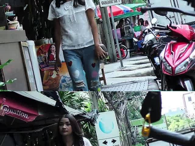 Thai street hooker picked up in a Tuk Tuk for sex on camera