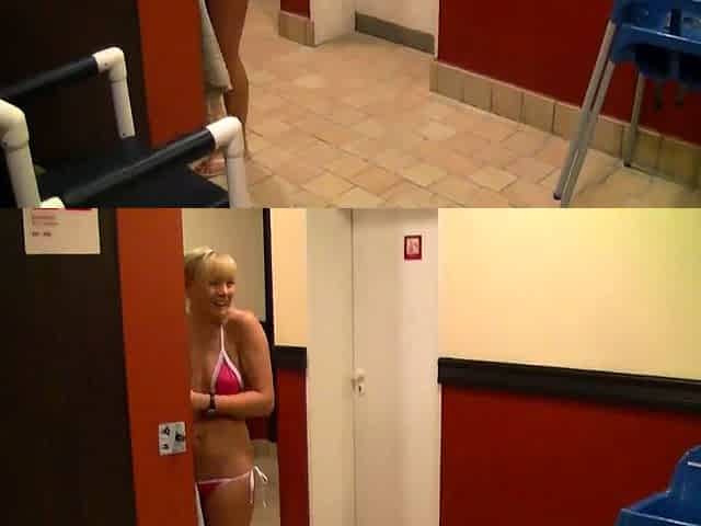 Amateur blonde doggystyle fucked hard