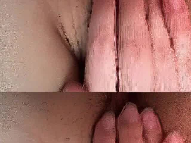 Unshaven juicy cunt close-up, stroke to it