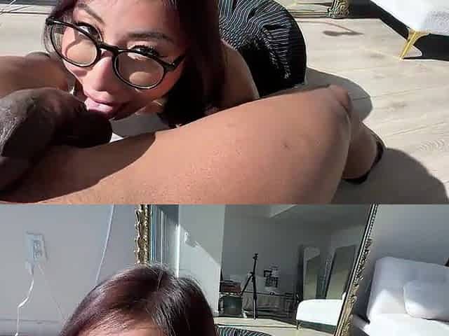 Ebony Guy Stretches SEXY Oriental with LARGE BREASTS