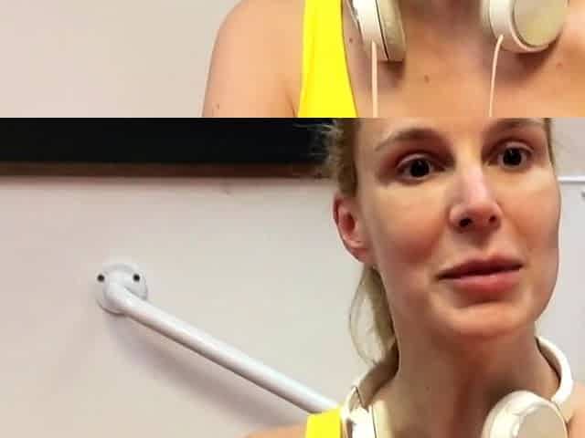 Blond teen Leah Wilde jerking a massive hard stiff