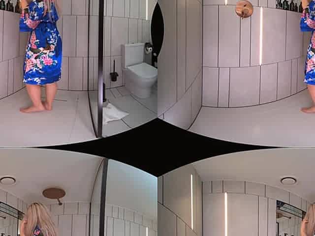 Big Tits Blond Shower Voyeur