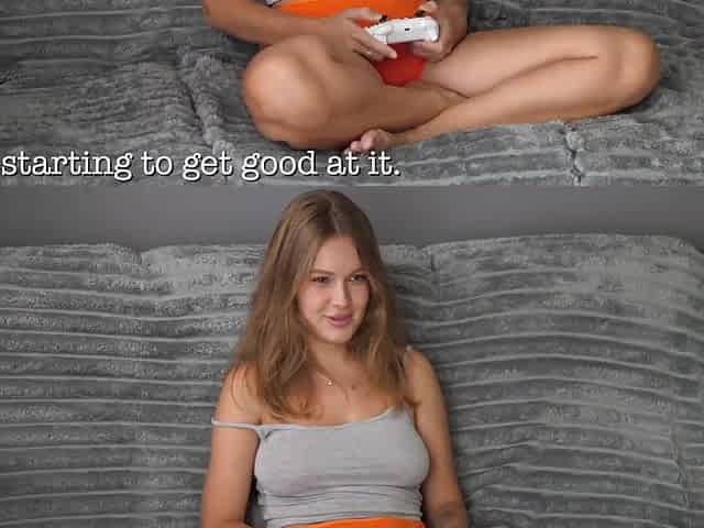 My stepsister took my console to play games and had to pay with her body and fuck with me