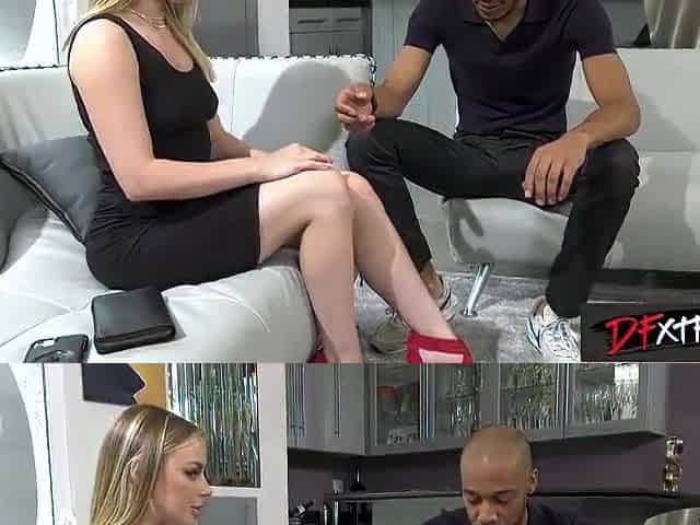 DFXTRA - Blond Realtors Feet & Vagina Get Wrecked By MONSTER PENIS