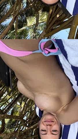 POV Topless Teasing on a Beach
