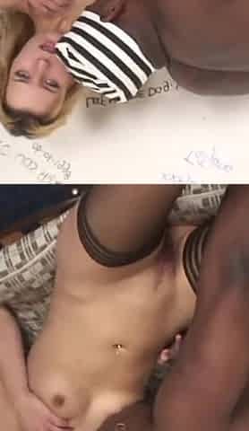 Blonde bitch loves to get rammed by black dude