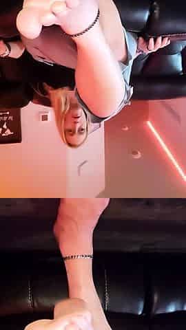 Beautiful blonde enjoys foot fetish