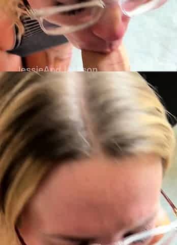 Blonde amateur blowjob POV in public
