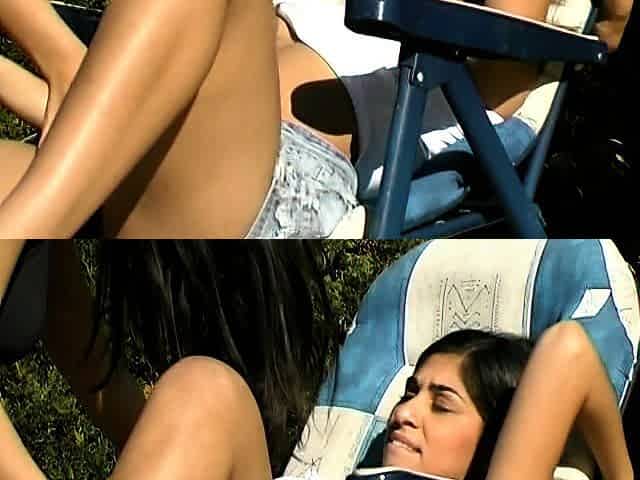 Brunette lesbian fingers a blonde who is very horny