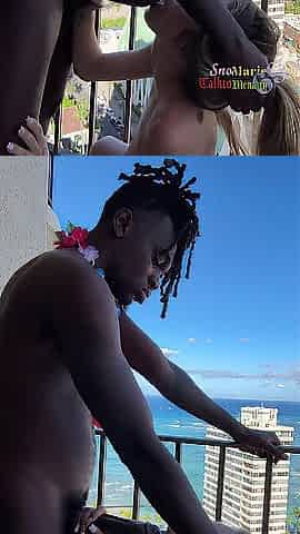 Getting banged on balcony in Hawaii