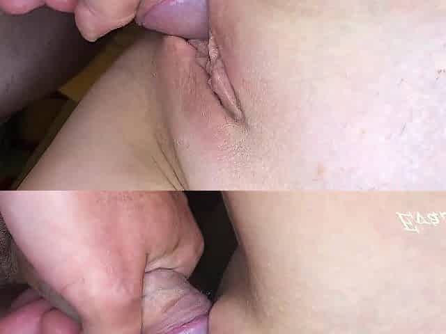 close-up, twat squelching and a lot of cum in vagina