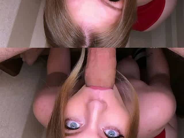Homemade amateur blonde teen blowjob and cumshot