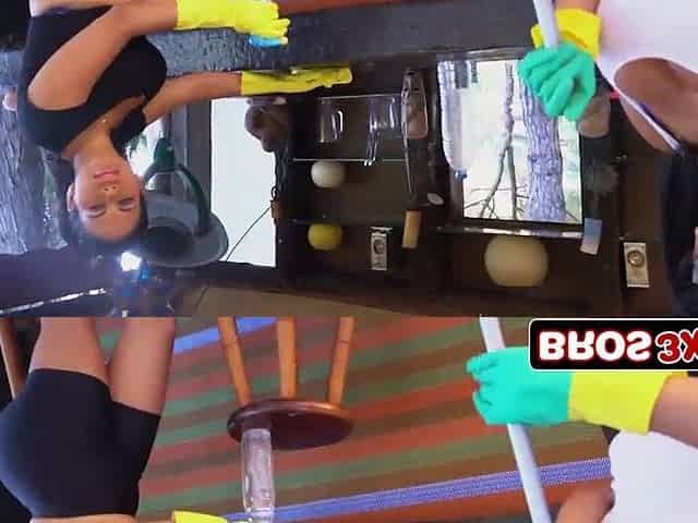 2 Breasty Latinas, One Large Cock and a Pre-Party Abode Cleaning Gone Immodest
