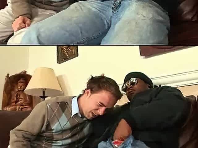 Ebony Muscle Chap Rips White Guys Arsehole Wide Open