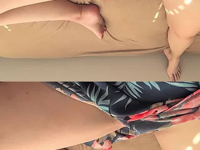 white angel in costume wets herself during fingering POV