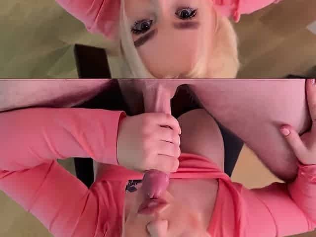Golden-haired Cleaning Lady In Leggings Takes In Her!