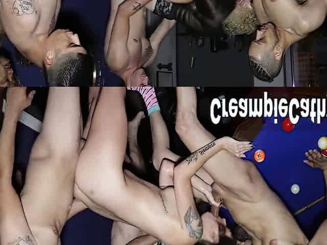 Her 1st Anal Creampie Gangbang