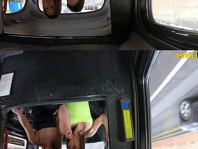 Fake Taxi - 3some in the back with 2 hot youthful Spanish sweethearts lewd to ride drivers penis