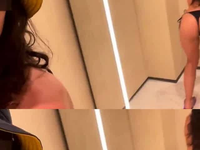 Big-Ass Latina's Hot Webcam Strip and Masturbation by the Po