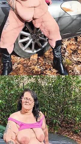 Outside Sex on the Car Flex Whore Flex Those Legs I'm Gonna Cumspread
