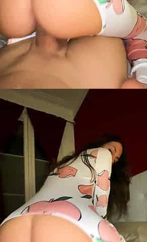 Cute amateur brunette gives pov blowjob and fuck