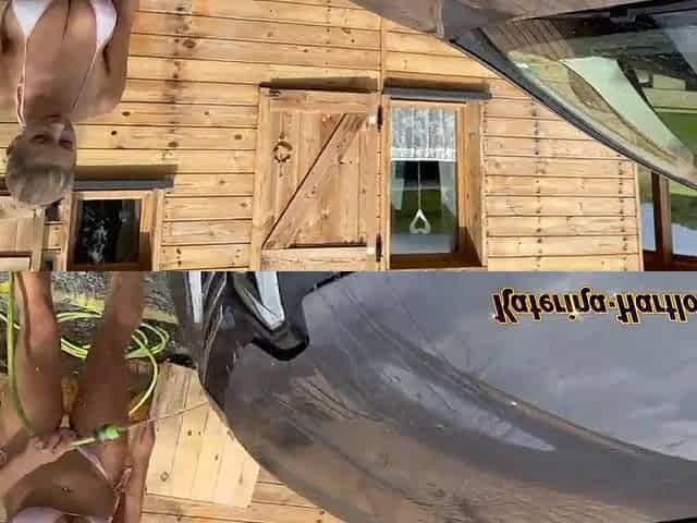 Giant natural Titties mother I'd like to fuck Katerina Hartlova Wash the Car and Masturbate from Water Snake