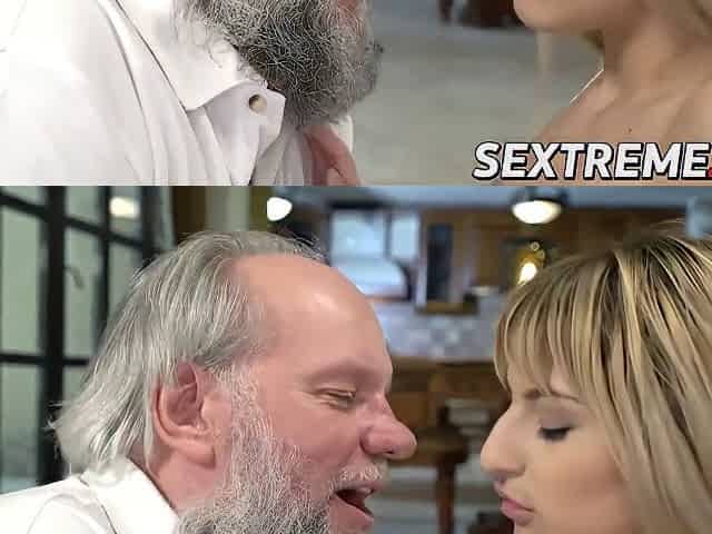 Young Pussy Fucked By Old Dude With Gray Hair And Beard