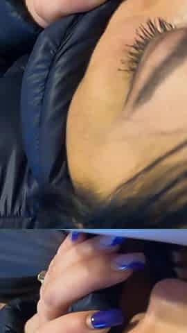 Deepthroat in Camel Toe Leggins and Down Jacket