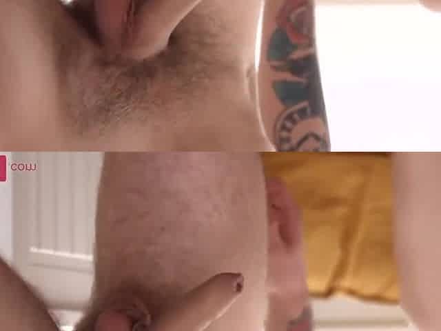 Skinny Tattooed Brunette Gets A Load Of Cum Inside