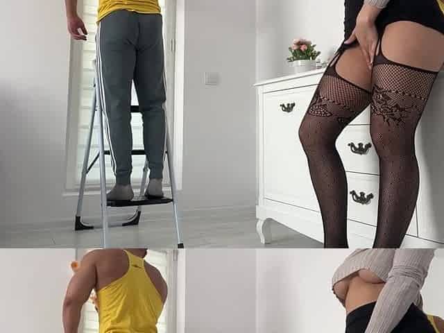 bitch wife cheats on her spouse with the athletic worker