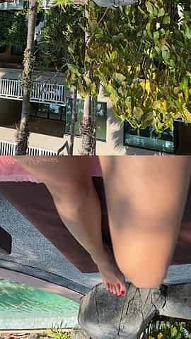 Feet Tease Outdoor While Watching a Movie