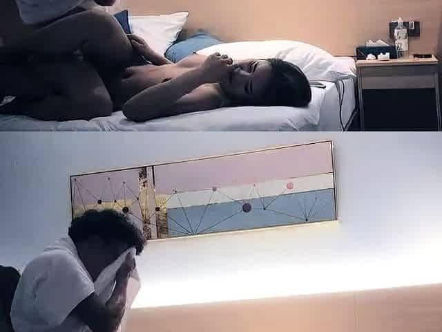 Amateur threesome on hidden cam